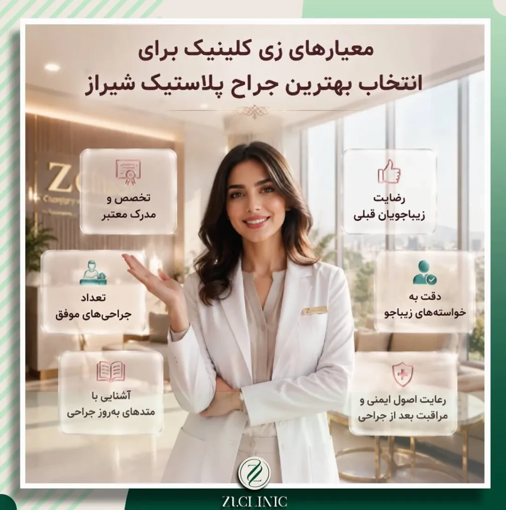 معیارهای کلیدی زی کلینیک برای انتخاب بهترین جراح پلاستیک شیراز